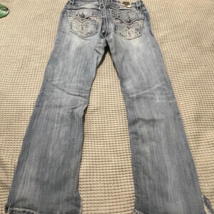 Men's Rock Revival Norris Straight embroidered pockets pants size 34x30